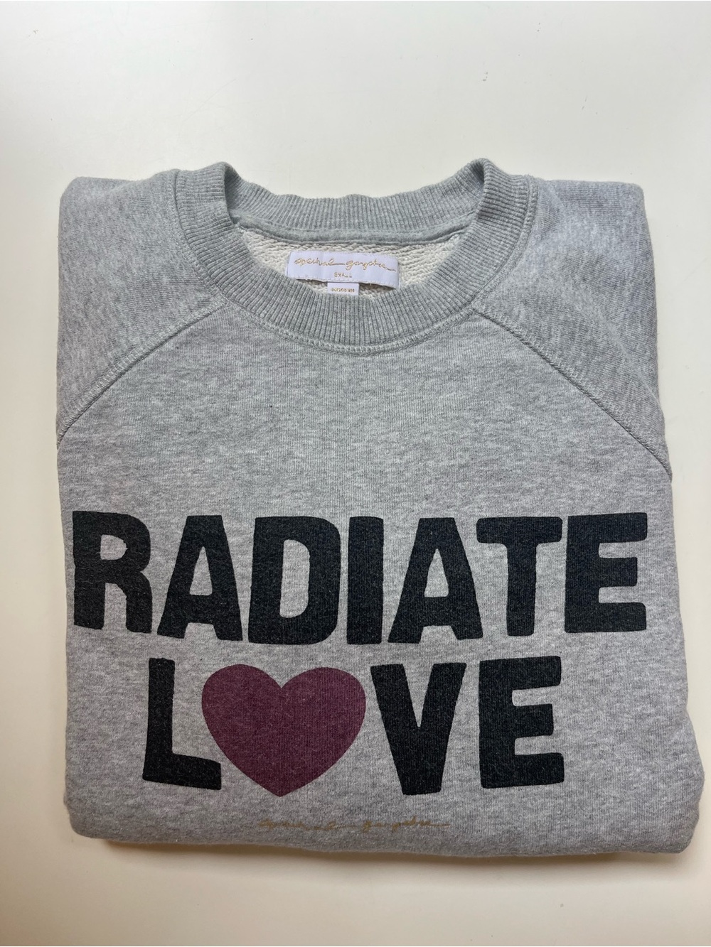 Spiritual Gangster Gray 'Radiate Love' Sweatshirt with Maroon Heart - Picture 2 of 4